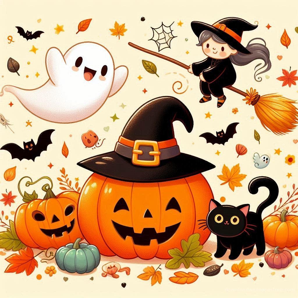 Cute Halloween Wallpaper Royalty-Free Photos and Stock Images