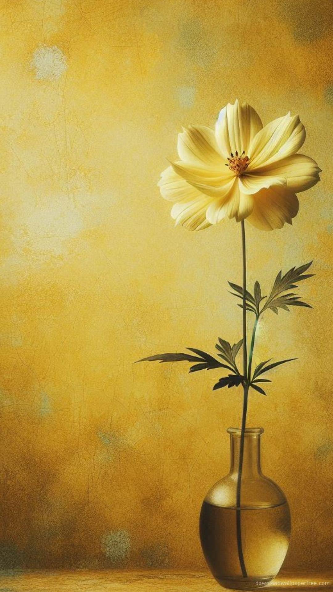 Clear Glass Flower Vase with Grunge Background – Free Download